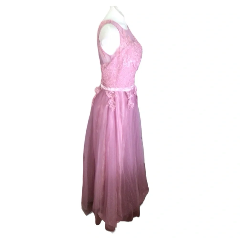 Babyonline Pink Lacey Embroidered Dress EUC size small